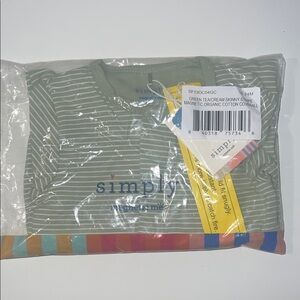 Magnetic Me Green Tea Skinny Stripe Cotton Coverall- Size 18/24 Months
